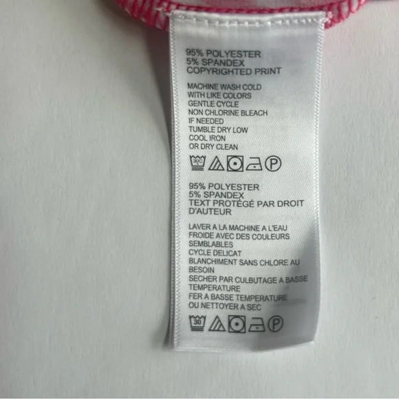 Tommy Bahama Women Medium Red Berry White Cowl Neck Sleeveless Dress Stretch - Picture 6 of 6